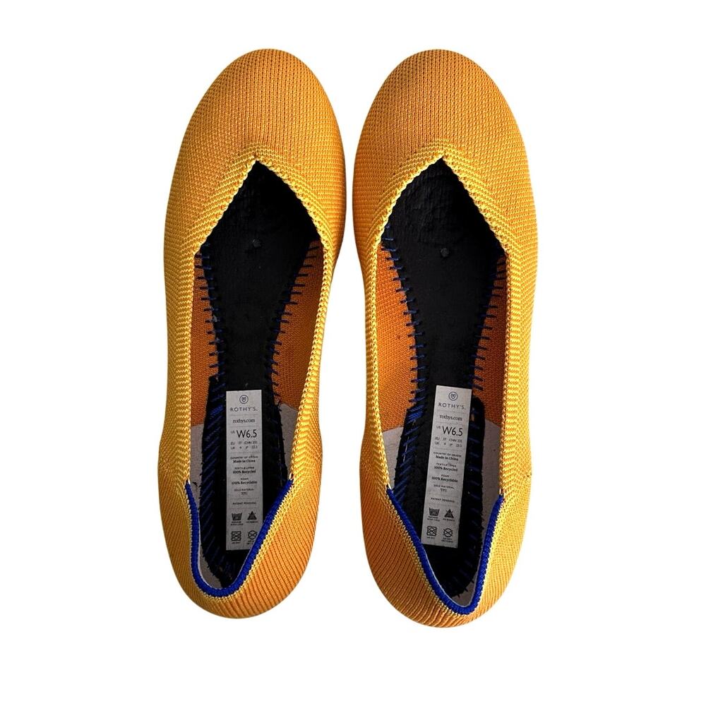 ROTHY's lemon drop round toe flats women's size 6.5 - Picture 9 of 11